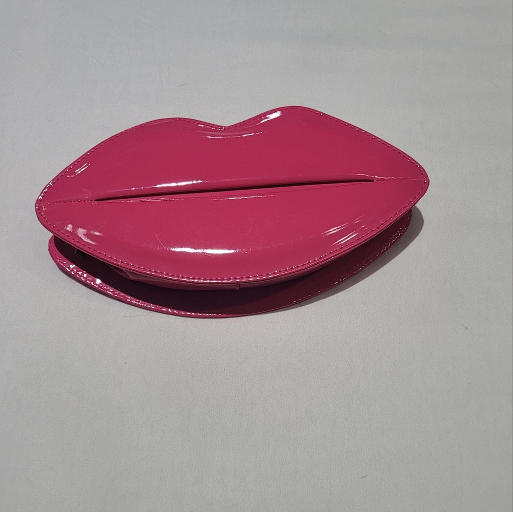 Hot Lips Clutch Mini Bag Fuchsia Pink Cosmetic Purse Decor Accessorie Kiss Lip - Picture 5 of 6